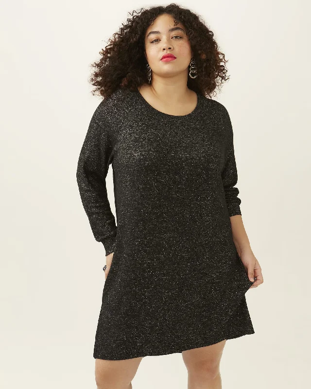 Pattie Crewneck Dress | Charcoal Grey / Black