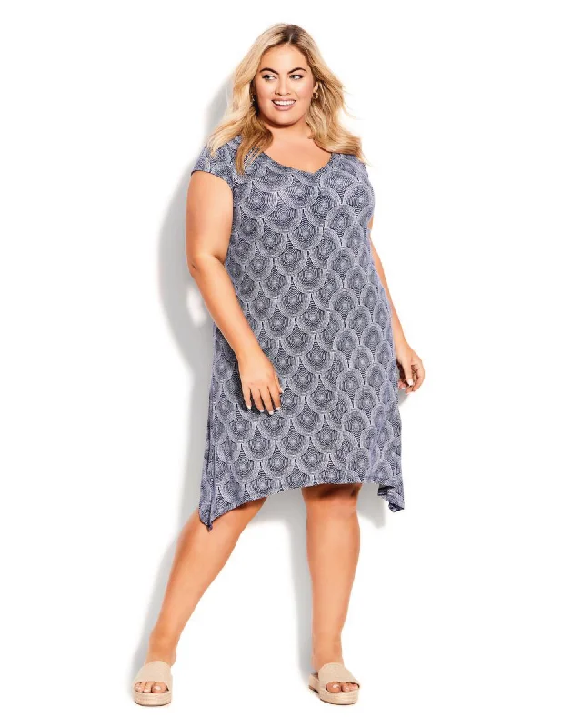 Printed Knit Dress | Ivory / Black