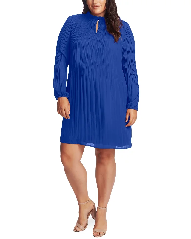 Karina Pleated Keyhole Dress | 481-OCEAN SPRAY