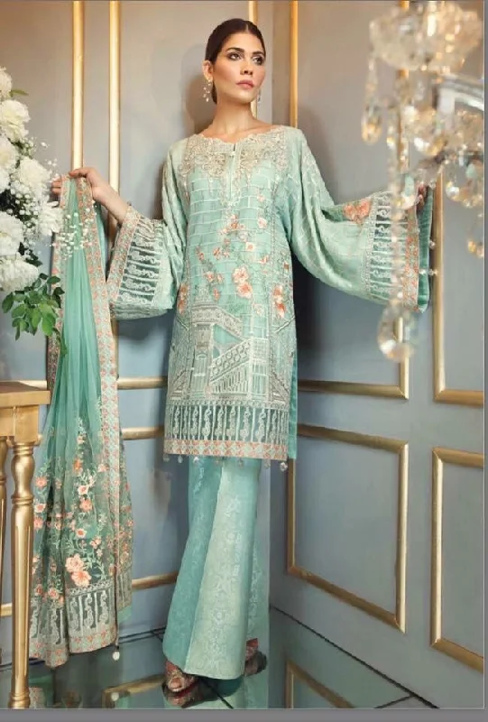 Beautiful chiffon dress by ayra in light turquoise color Model #C 854