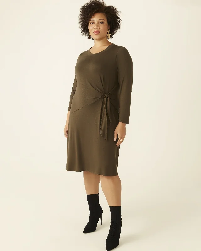 Valarie Side-Knot Dress | Olive Green