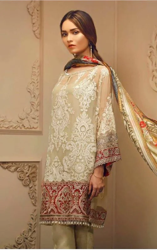 Beautiful chiffon dress by Chantell in offwhite skin color Model # C 825