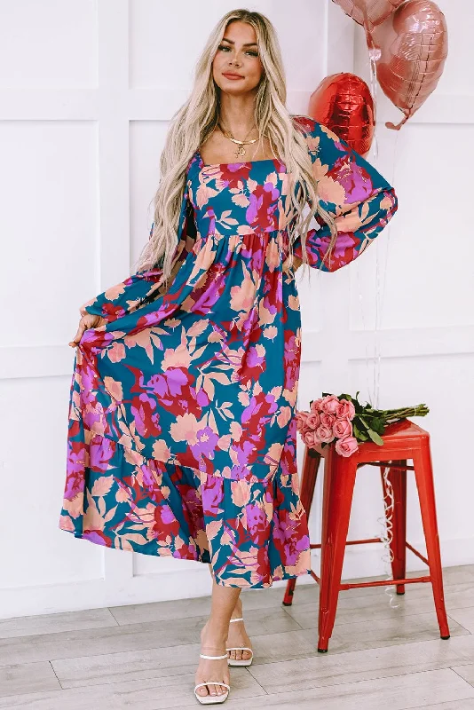 Boho Floral Print Dress