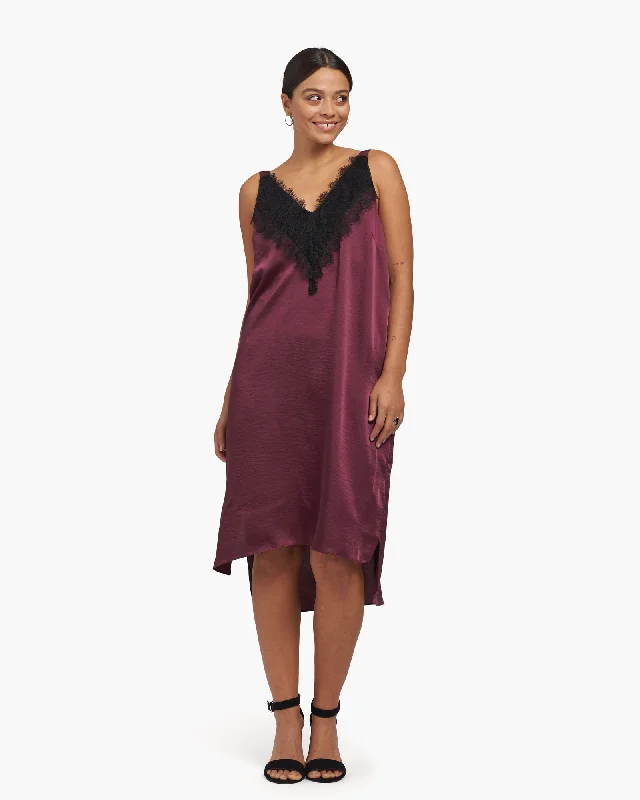 Lace Satin Slip Dress | Fig