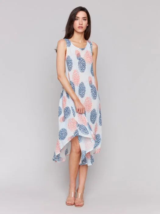 Sleeveless Printed Rayon Dress