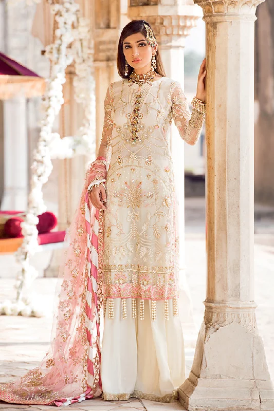 Latest designer embroidered party net dress in elegant white color # P2438