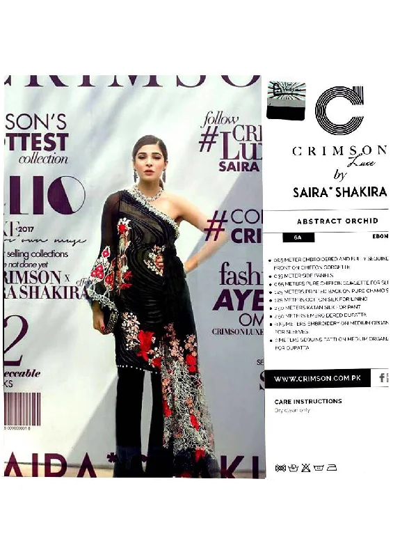 Beutifull chiffon dress by crimson in black color Model# C 804
