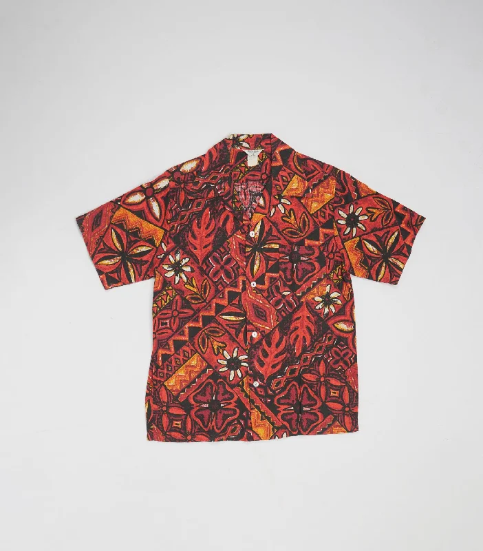 1970's Cotton Patterned Shirt S/S Casual Slouchy Short Sleeve