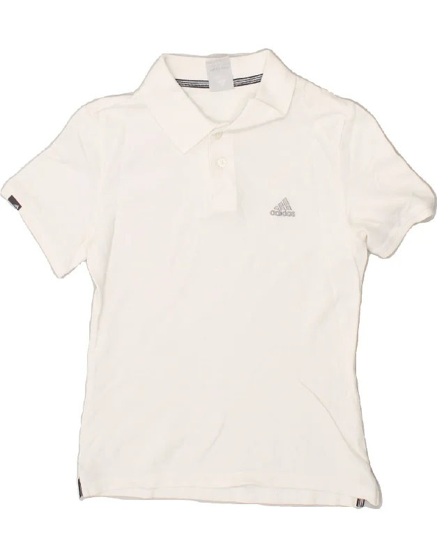 ADIDAS Womens Polo Shirt UK 10 Small White Relaxed Short Sleeve Tee