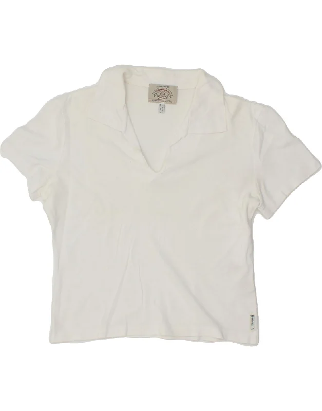 ARMANI JEANS Womens Polo Shirt UK 16 Large White Cotton Stylish Casual Short Tee