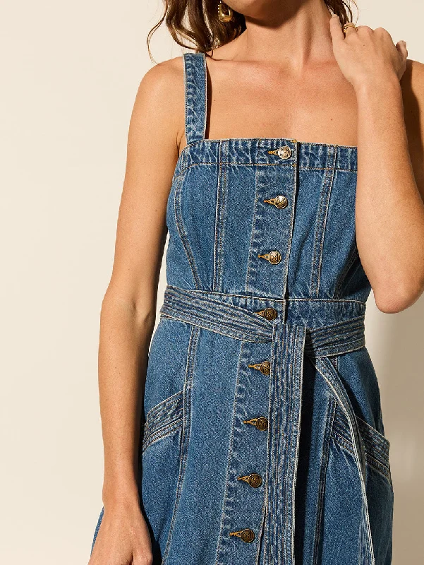 Kivari - Nova Midi Dress in Nova Comfortable Denim Midi Dress