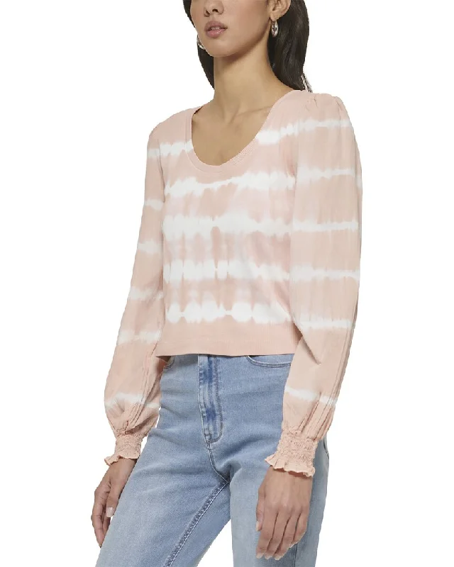 DKNY Shirt Soft Flowing Short Shirt