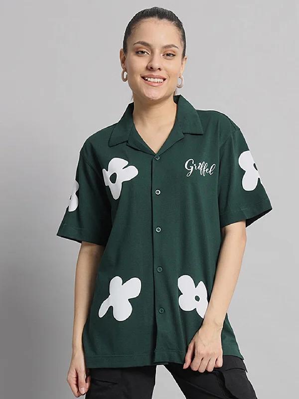 GRIFFEL Printed Bowling Shirt Fashionable Short Sleeve Shirt