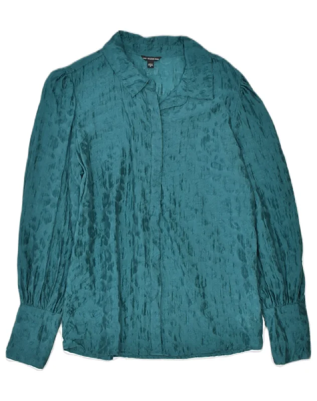 GUESS Womens Shirt Blouse UK 14 Medium Green Animal Print Viscose Comfortable Knit Short Shirt GUESS Womens Shirt Blouse UK 14 Medium Green Animal Print Viscose Comfortable Knit Short Shirt