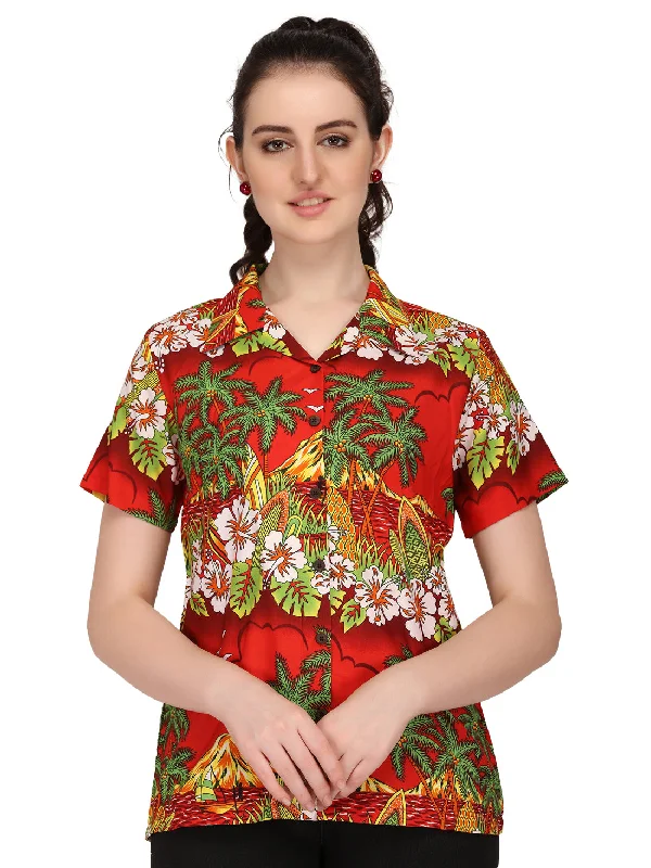 Hawaiian Shirts Womens Floral Scenic Beach Aloha Top Blouse Short Sleeve Cozy Knit Short Sleeve Top Hawaiian Shirts Womens Floral Scenic Beach Aloha Top Blouse Short Sleeve Cozy Knit Short Sleeve Top