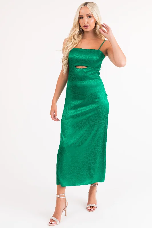 Jade Animal Print Sleeveless Midi Dress Comfortable Adjustable Strap Midi Dress