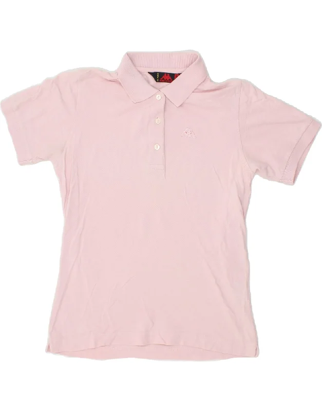 KAPPA Womens Polo Shirt UK 12 Medium Pink Cotton Comfortable Fit Short Shirt