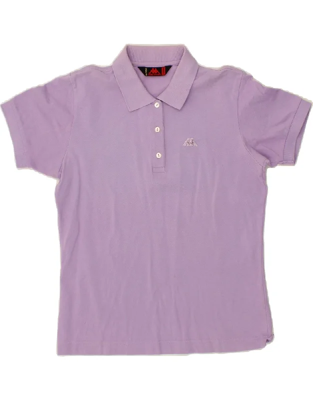 KAPPA Womens Polo Shirt UK 18 XL Purple Cotton Comfortable Loose Short Sleeve