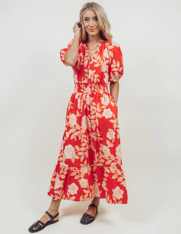 Lilo Tropics Midi Dress Comfortable Denim Midi Dress