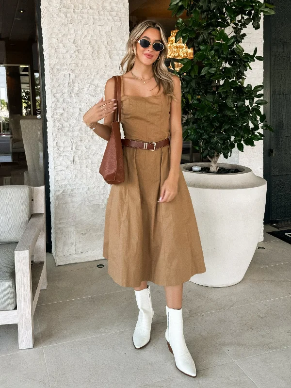 Golden Hour Midi Dress Elegant Faux Wrap Midi Dress