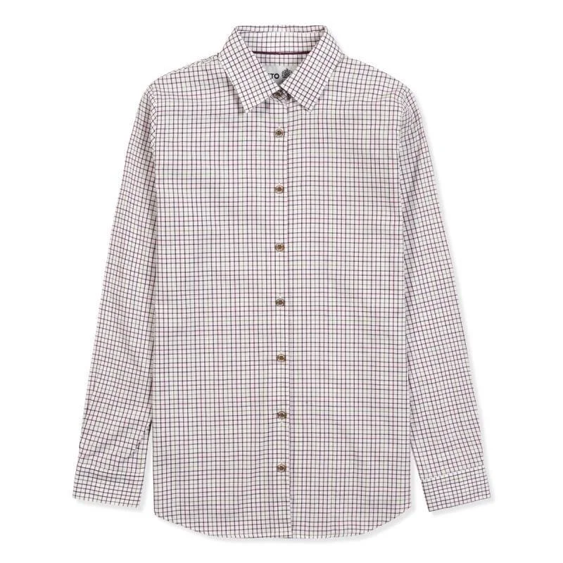 Musto Ladies Country Shirt - Berry Check Comfortable Short Sleeve Tee