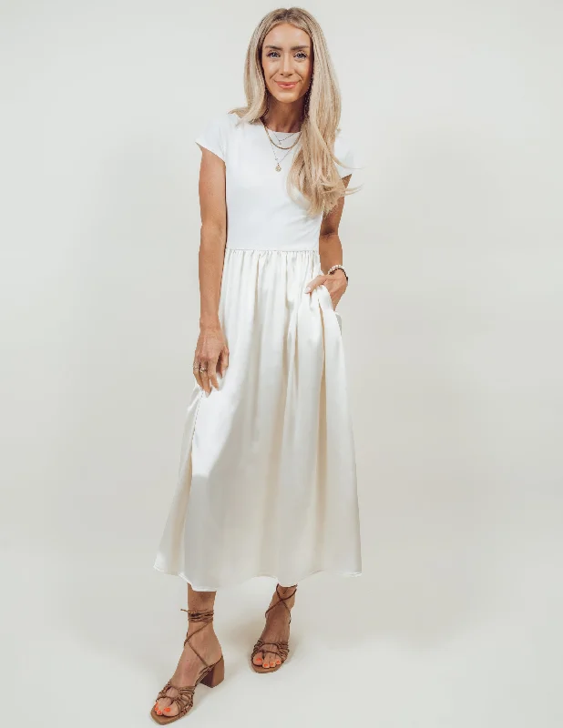 Noble Satin Midi Dress Stylish Halter Neck Midi Dress