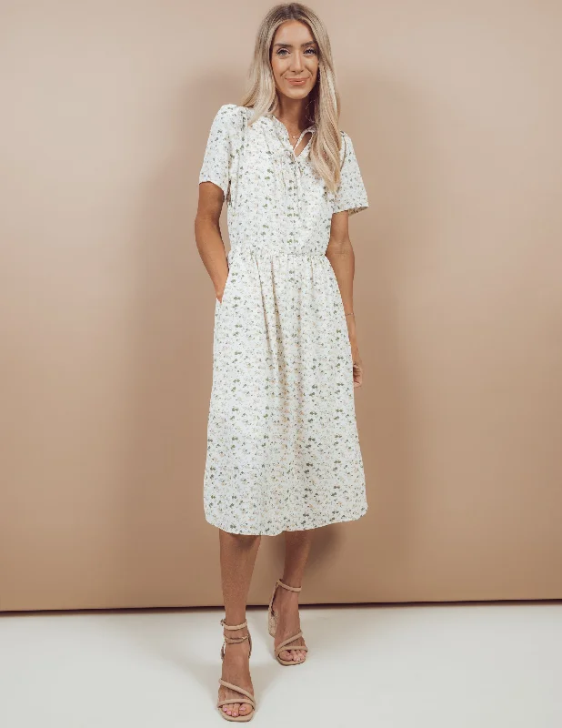 Nolan Midi Dress Trendy Tiered Hem Midi Dress