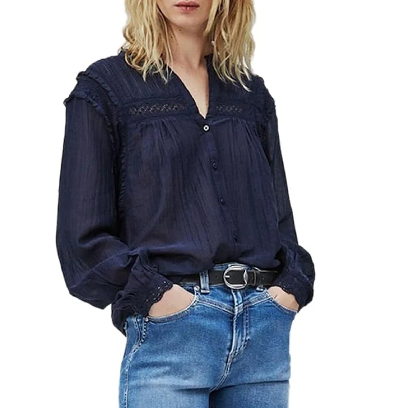 Pepe Jeans Shirts Fashionable Sheer Short Shirt
