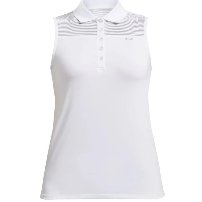 Rohnisch Ladies Miko Sleeveless Golf Polo Shirt 110169 Elegant Draped Short Sleeve