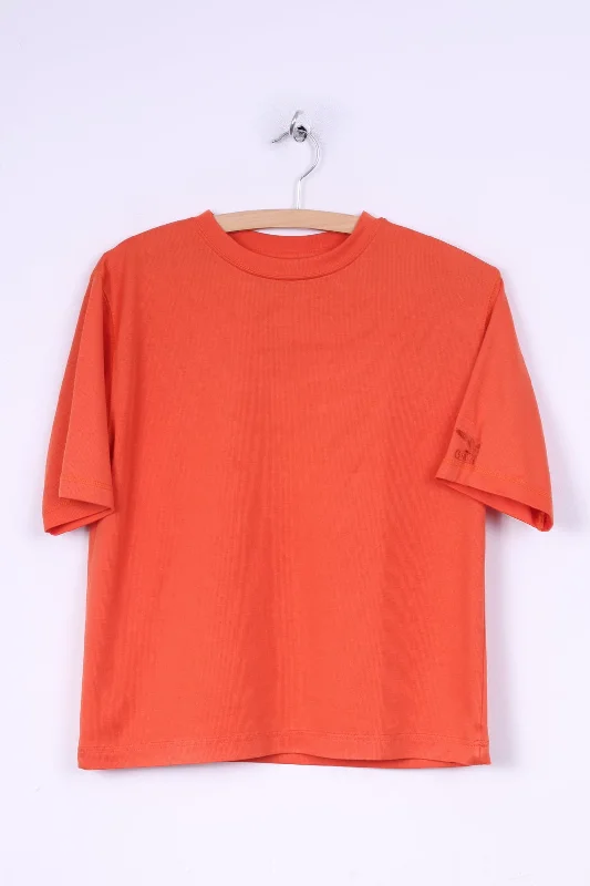 Salewa Womens  S T- Shirt Crew Orange Short Sleeve Summer Top Outdoor Casual Cotton Short Shirt