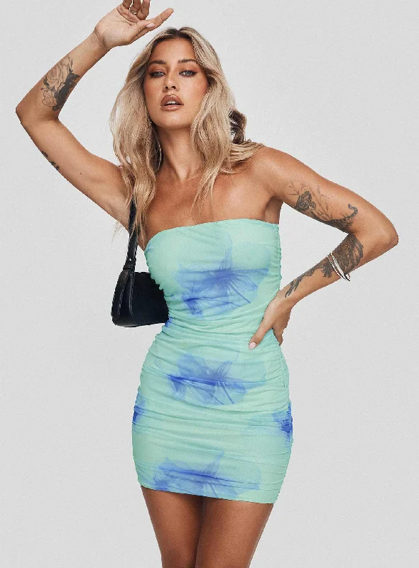 Micah Mini Dress Blue Floral Chic Sleeveless Mini Dress