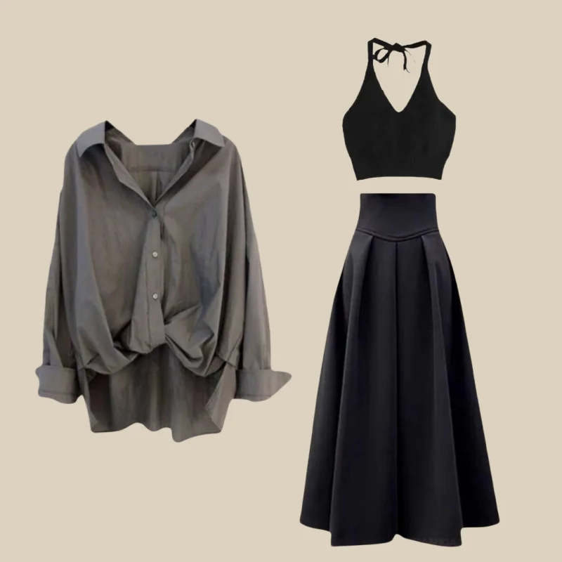 Summer Set for Women 2024 With New Large-sized Women's Shirt Classic Basic Short Shirt Summer Set for Women 2024 With New Large-sized Women's Shirt Classic Basic Short Shirt