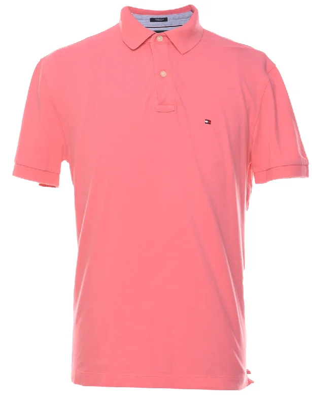 Tommy Hilfiger Pink Classic Polo Shirt - L Stylish Short Sleeve Top