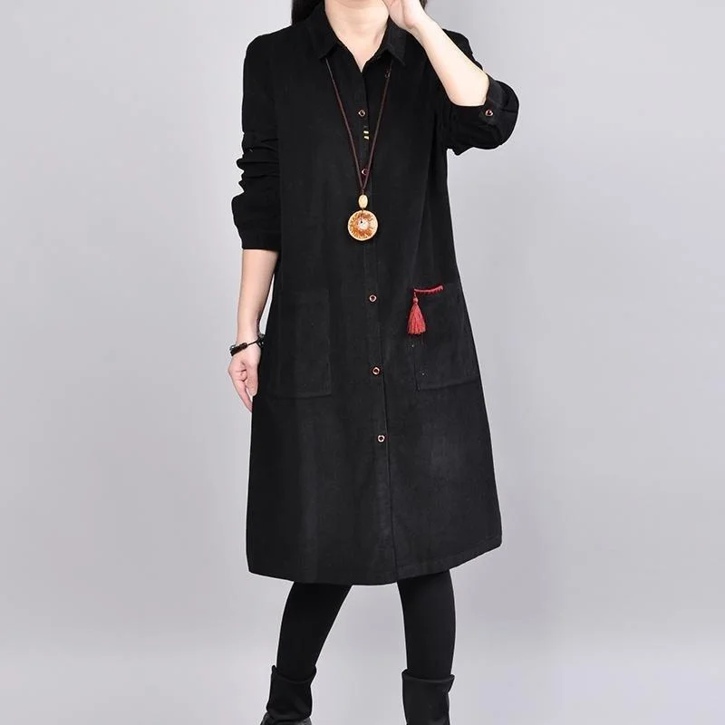fine black cotton tops plussize cotton cotton t shirt New lapel collar big pockets cotton clothing tops Stylish Split-Hem Short Shirt fine black cotton tops plussize cotton cotton t shirt New lapel collar big pockets cotton clothing tops Stylish Split-Hem Short Shirt