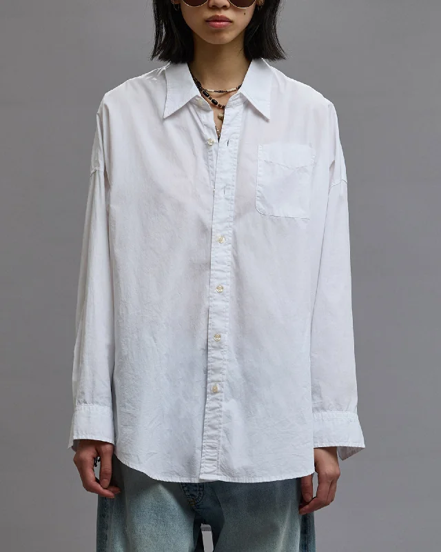 Drop Neck Oxford Shirt Soft Cotton Short Tee