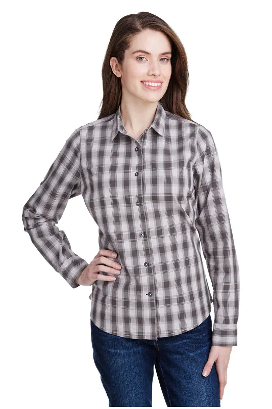 Women's Mulligan Check Long Sleeve Cotton Shirt (Steel / Black) Comfortable Short Sleeve Blouse Women's Mulligan Check Long Sleeve Cotton Shirt (Steel / Black) Comfortable Short Sleeve Blouse