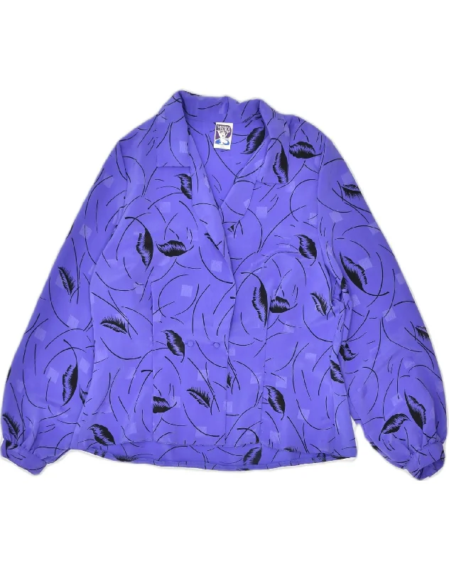 YESSICA Womens Shirt Blouse EU 40 Medium Blue Floral Polyester Fashionable Rounded Short Shirt YESSICA Womens Shirt Blouse EU 40 Medium Blue Floral Polyester Fashionable Rounded Short Shirt