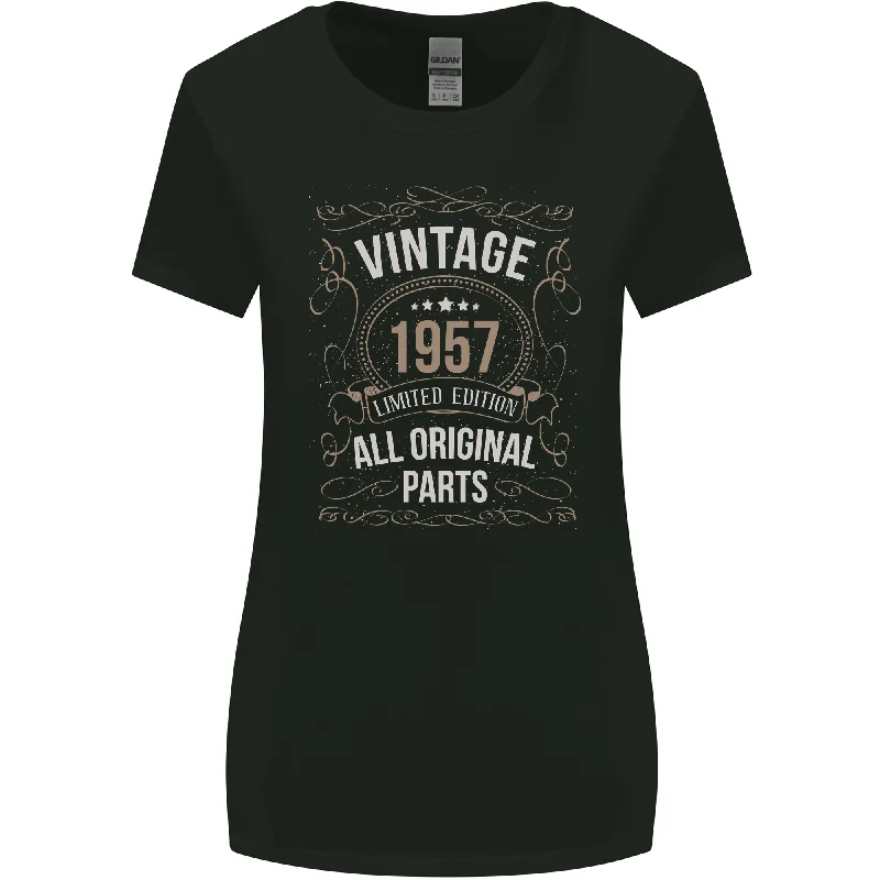 66th Birthday Limited Edition 1957 Womens Wider Cut T-Shirt Solid Print Embellished