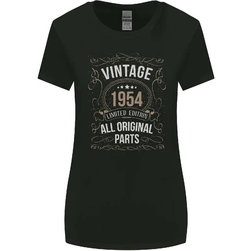 69th Birthday Limited Edition 1954 Womens Wider Cut T-Shirt Silk Blend Satin Velvet