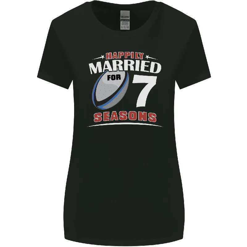 7 Year Wedding Anniversary 7th Rugby Womens Wider Cut T-Shirt Wool Fabric Cashmere Fabric Tweed Fabric 7 Year Wedding Anniversary 7th Rugby Womens Wider Cut T-Shirt Wool Fabric Cashmere Fabric Tweed Fabric