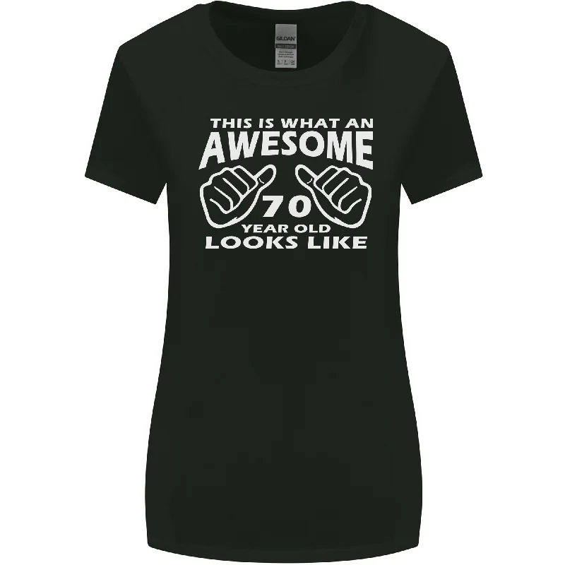 70th Birthday 70 Year Old This Is What Womens Wider Cut T-Shirt Anti-Pilling Machine Wash Handmade