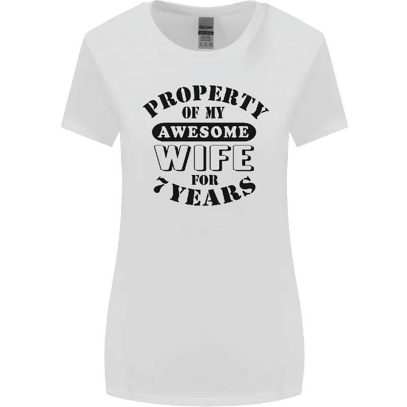 7th Wedding Anniversary 7 Year Funny Wife Womens Wider Cut T-Shirt Chenille Fabric Brocade Fabric Lace Fabric 7th Wedding Anniversary 7 Year Funny Wife Womens Wider Cut T-Shirt Chenille Fabric Brocade Fabric Lace Fabric