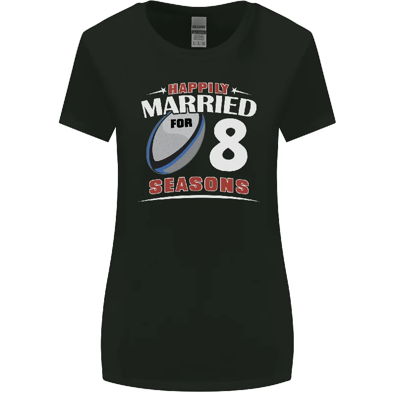 8 Year Wedding Anniversary 8th Rugby Womens Wider Cut T-Shirt Mesh Blend Leather Blend Suede Blend 8 Year Wedding Anniversary 8th Rugby Womens Wider Cut T-Shirt Mesh Blend Leather Blend Suede Blend