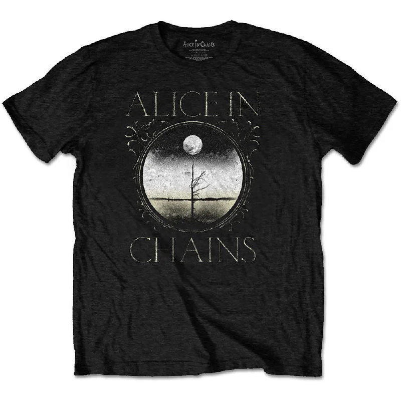 Alice In Chains | Official Band T-Shirt | Moon Tree (Back Print) Graphic Embroidered Appliqued