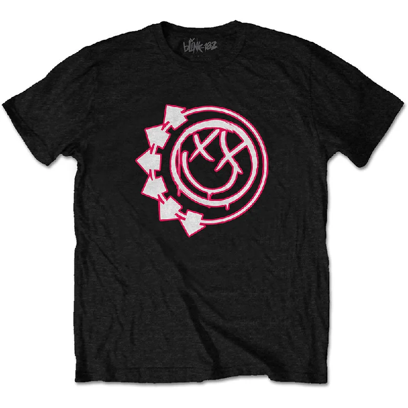 Blink-182 | Official Band T-Shirt | Six Arrow Smile Collared T-Shirt Boat Neck A-Line