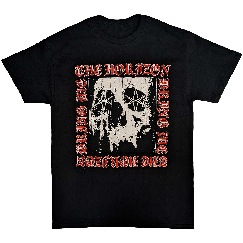 Bring Me The Horizon | Official Band T-Shirt | Metal Logo Skull Chenille Blend Fleece Blend Nylon Blend Bring Me The Horizon | Official Band T-Shirt | Metal Logo Skull Chenille Blend Fleece Blend Nylon Blend