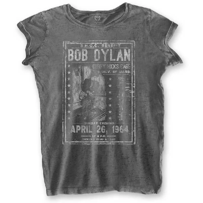 Bob Dylan Ladies T-Shirt: Curry Hicks Cage (Burn Out) Cotton Fabric Linen Fabric Terry Fabric