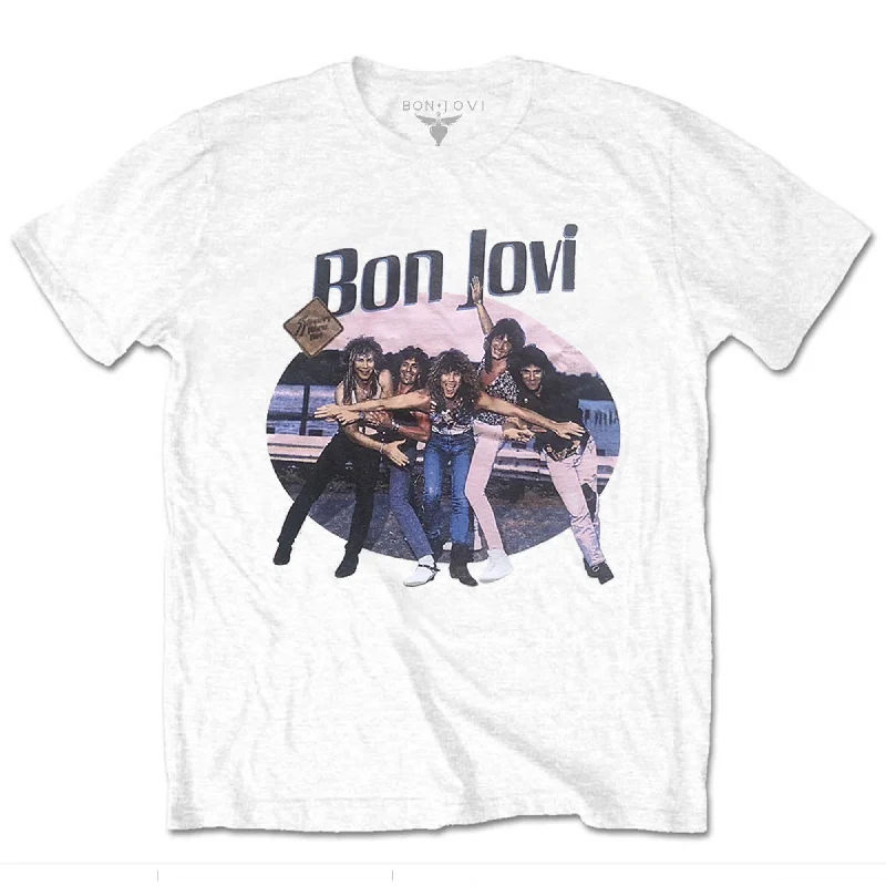 Bon Jovi | Official Band T-Shirt | Breakout Plaid T-Shirt Polka Dot Checkered