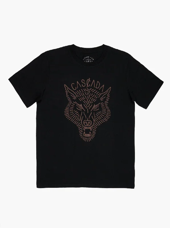 Cotton Unisex T-Shirt - Wolfhead Asymmetrical Pockets Print