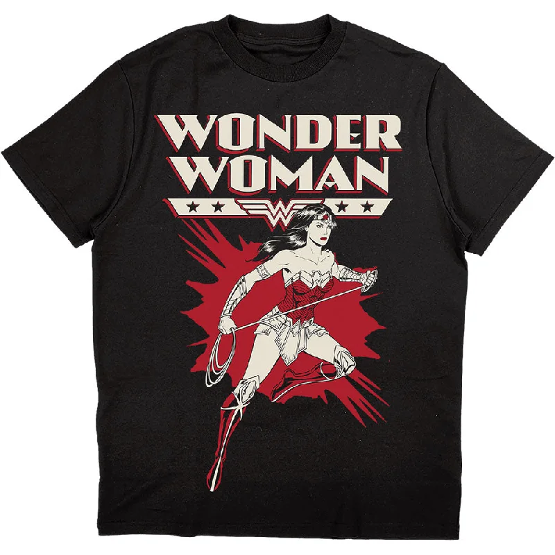 DC Comics | Official Band T-Shirt | Wonder Woman Explosion Basic T-Shirt Crew Neck Short Sleeve DC Comics | Official Band T-Shirt | Wonder Woman Explosion Basic T-Shirt Crew Neck Short Sleeve